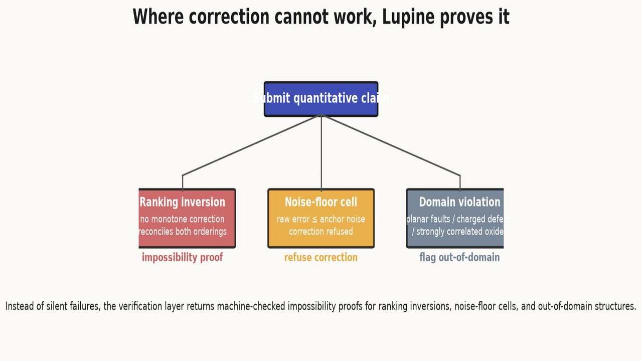 Where correction cannot work, the framework proves it