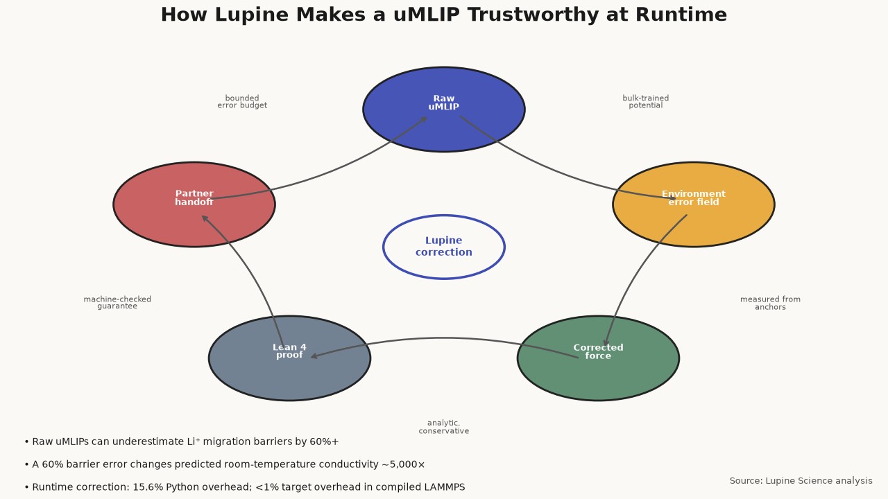 How Lupine makes a uMLIP trustworthy at runtime