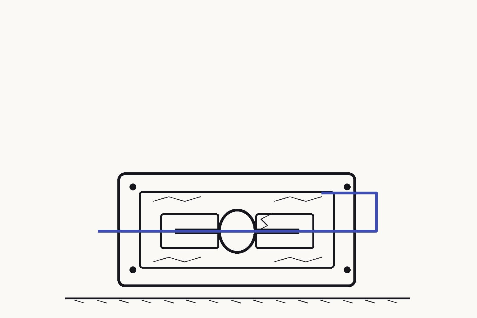 A single ceramic electrolyte disk clamped inside a transparent-sided pressure-and-heat cycling chamber, with a fine crack beginning at its metal interface — The chamber applies combined manufacturing pressure and heat to reveal interface cracking