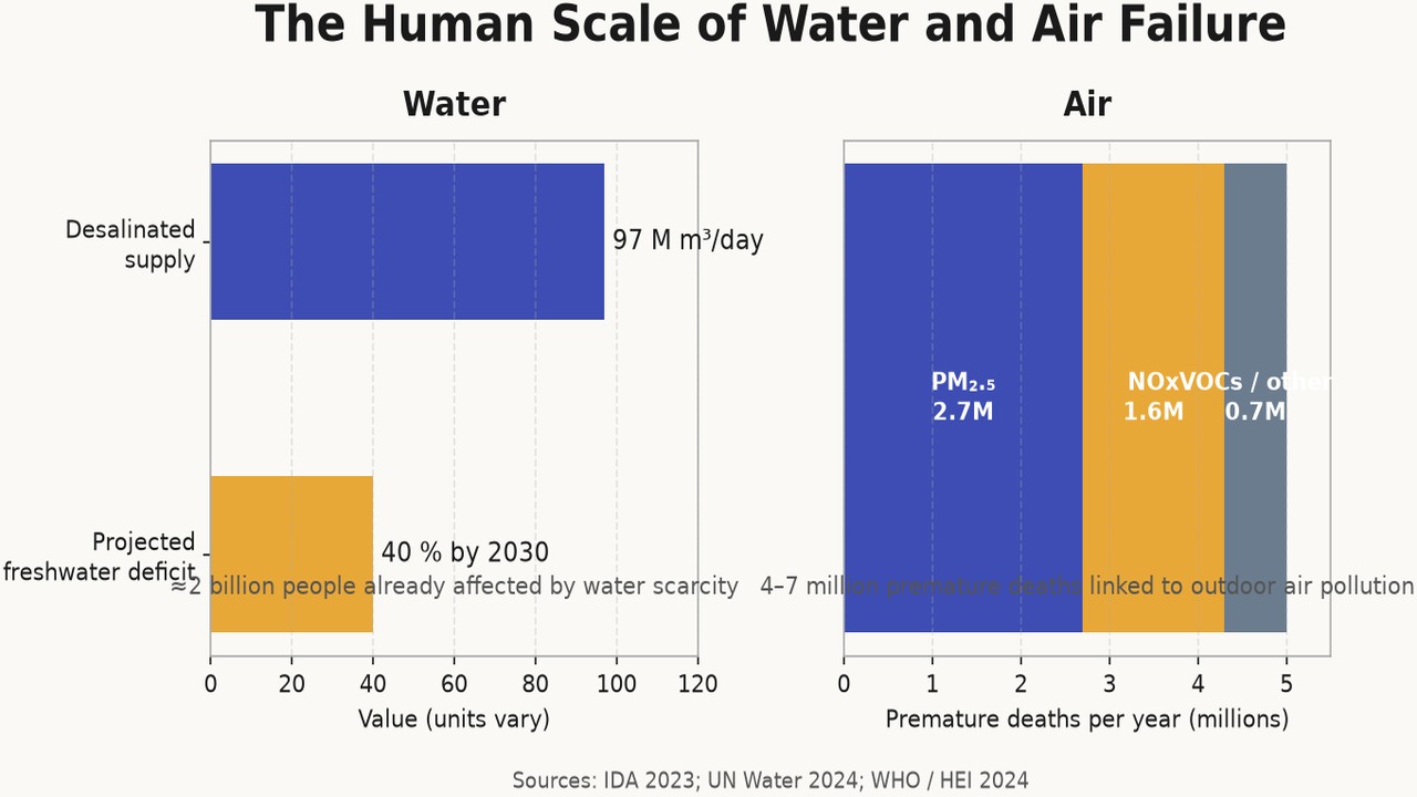 The Human Scale of Water and Air Failure