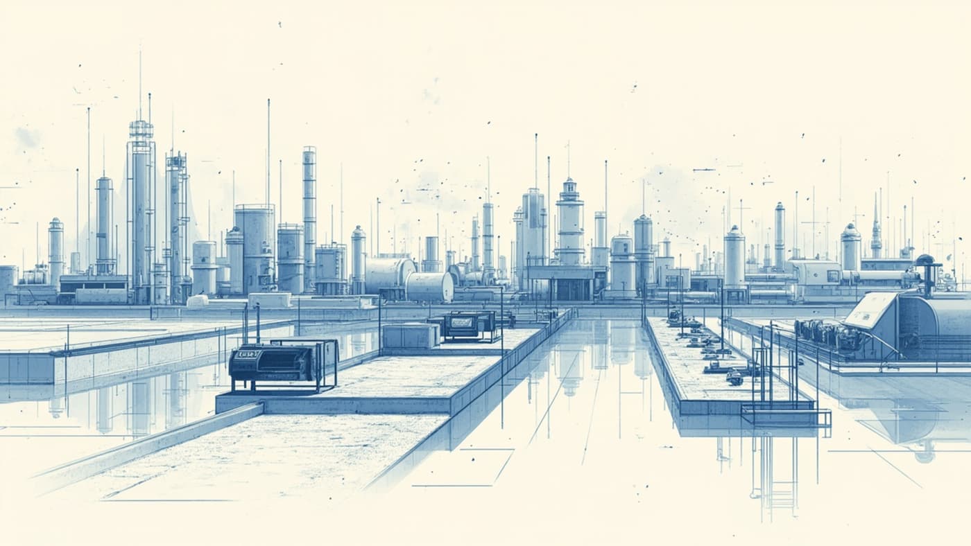 Batteries, water systems, clean industry, and research instruments sharing one validation substrate, with open space for the work still to do