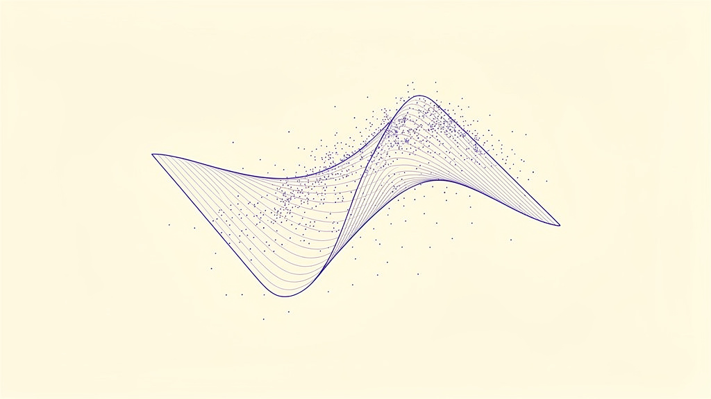 The hyper-ribbon manifold: scattered prediction-error vectors collapsing onto a single low-dimensional indigo ribbon.